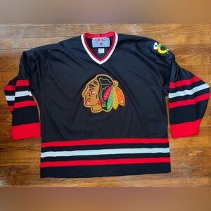 Vintage 90s Rare CCM NHL Chicago Blackhawks Alternate Jersey Size XXL